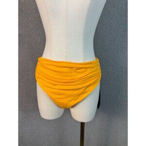 Carmen Marc Valvo Women's Saffron Ruched High-Waisted Swim Bottoms XL NWT's